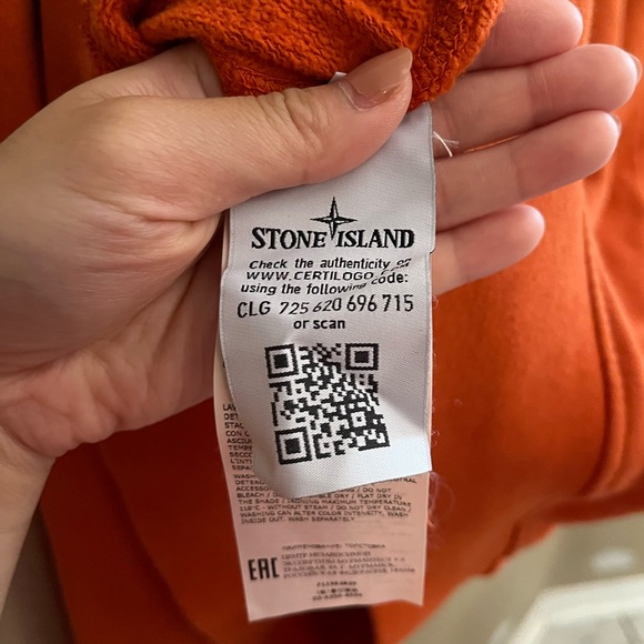 Stone Island Garment Dyed Hooded Sweatshirt in Brushed Cotton Fleece Orange (M) - Picture 4 of 6